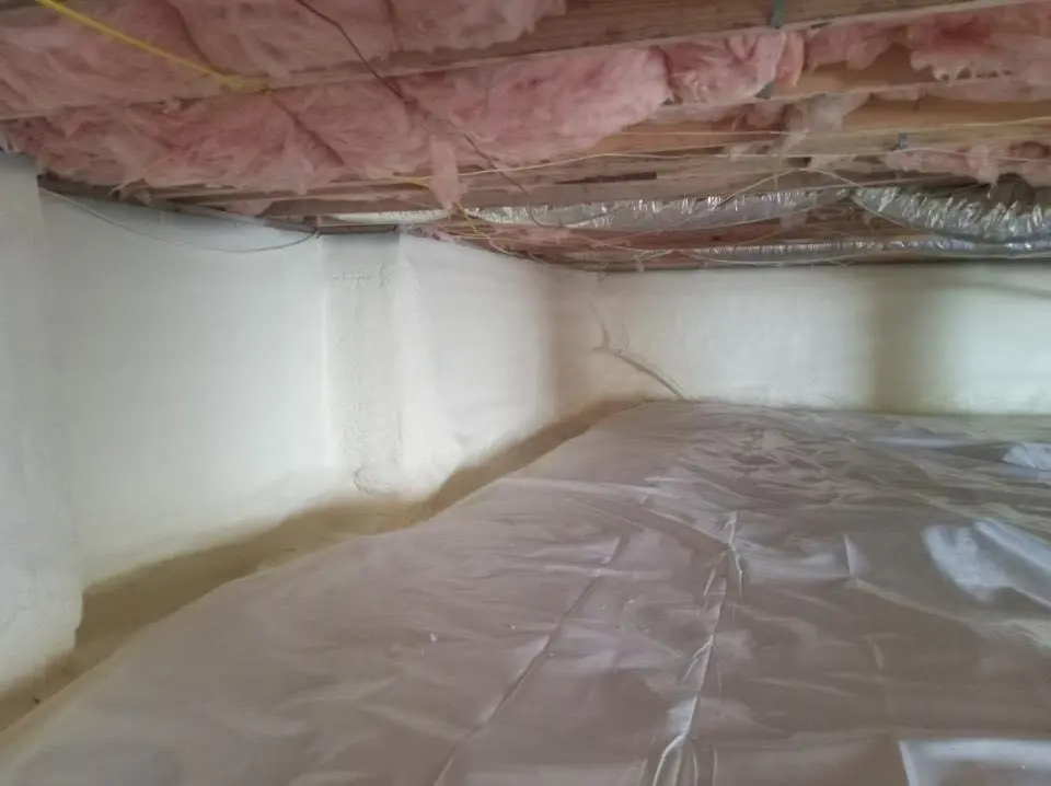 Crawl space encapsulation with closed-cell spray foam for Metal Roof Coating in Portage Lakes